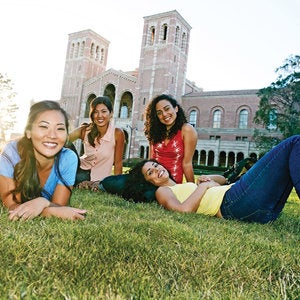 Students outside Royce Hall 