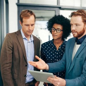 group of people in an office