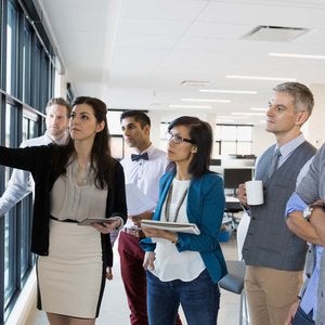 Group of students at a whiteboard