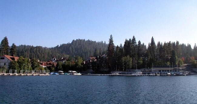 UCLA Lake Arrowhead Lodge seen from the lake