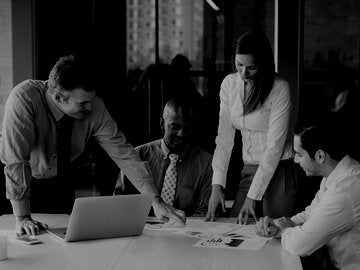business team working on documents