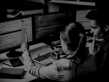 two coders solving a problem