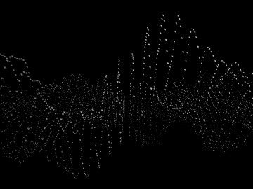 Abstract 3D Rendering of Waves with Particles.