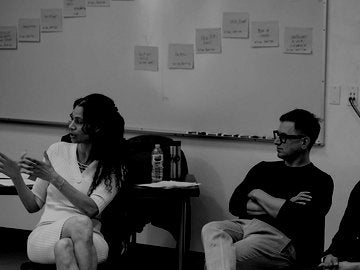Instructors speaking to a classroom