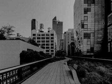 High Line Park and skyscrapers of Hudson Yards, New York City, USA