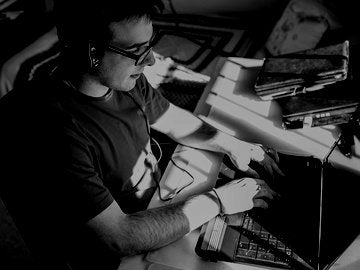 Young man using a laptop