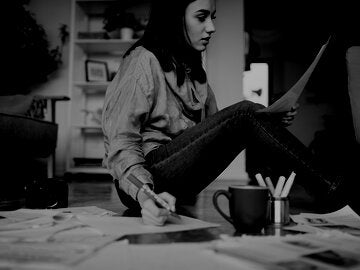 writer working on the floor
