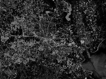 Satellite view of a city at night