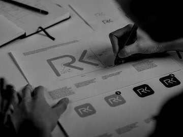 designer reviewing a logo