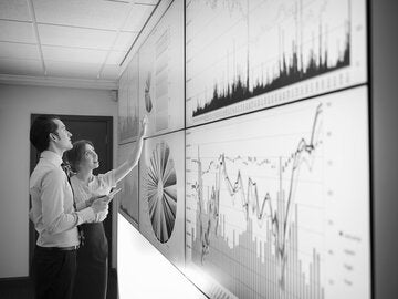 team analysing data
