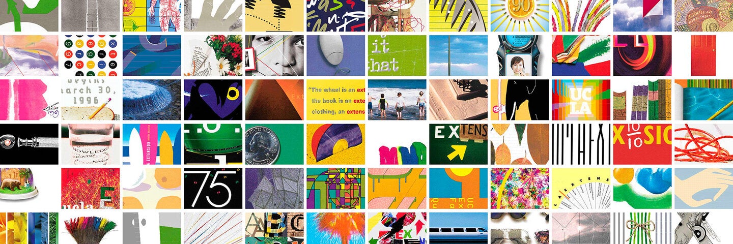 Collage of catalog cover art from over the years