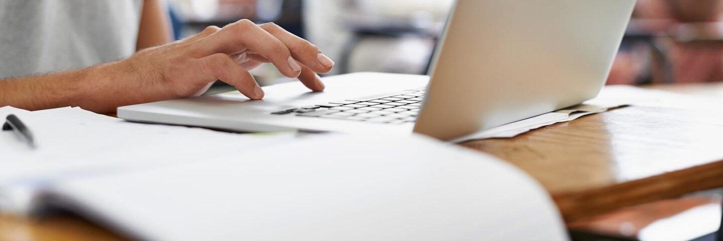 student using a laptop