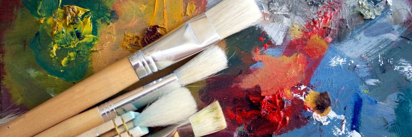 Brushes on an palette