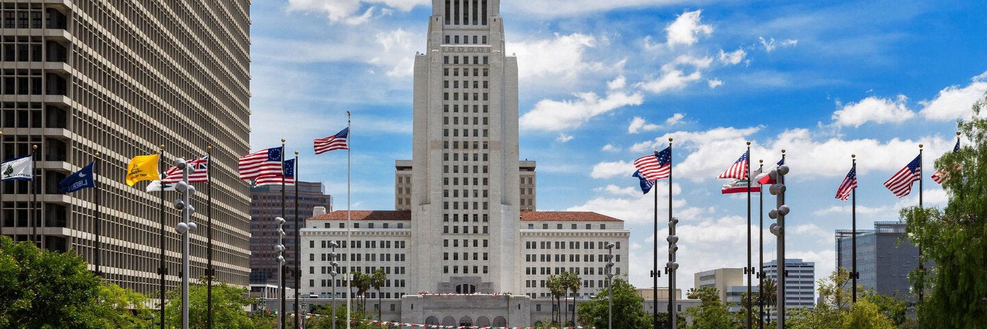 Grand Park and Los Angeles City Hall