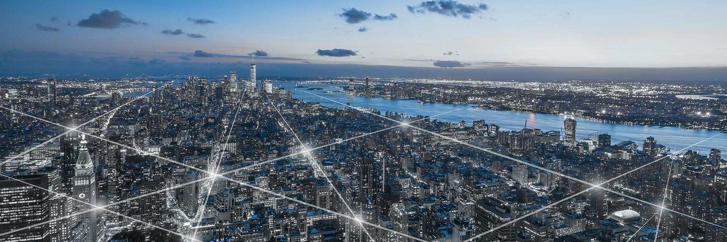 The network of city in New York concept