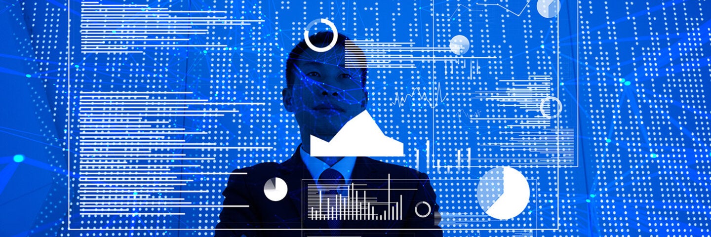 analyst reviewing the data