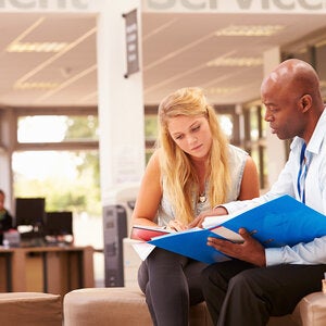college counselor with student