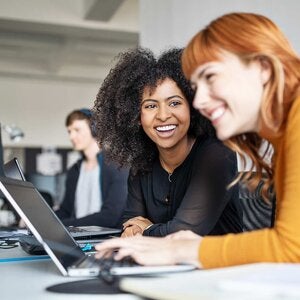 two female writers collaborating