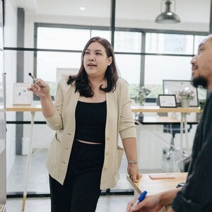business colleagues having discussion