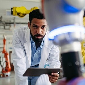 Man in science lab