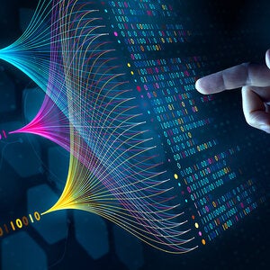 detail of data on a large touch screen