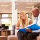college counselor advising a student